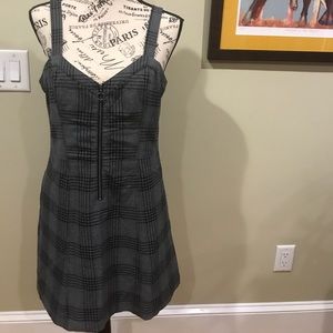 Hollister black, royal blue, and grey plaid dress